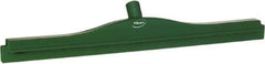 Vikan - 24" Rubber Blade Floor Squeegee - Double Edge, Green, Plastic Holder - Americas Industrial Supply