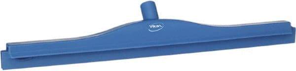 Vikan - 24" Rubber Blade Floor Squeegee - Double Edge, Blue, Plastic Holder - Americas Industrial Supply