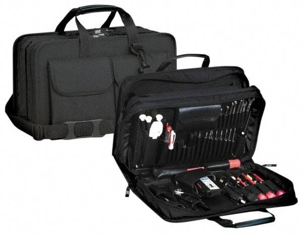 Platt - 17" Wide x 6" High, Tool & Laptop/Tablet Attache - Black, Nylon - Americas Industrial Supply