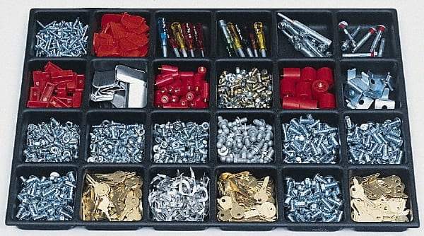 Kennedy - Tool Box Durable ABS Plastic Organizer - 25" Wide x 18-1/2" Deep x 2" High, Black, For 29" Wide Roller Cabinets - Americas Industrial Supply