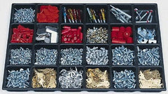 Kennedy - Tool Box Durable ABS Plastic Organizer - 25" Wide x 18-1/2" Deep x 2" High, Black, For 29" Wide Roller Cabinets - Americas Industrial Supply