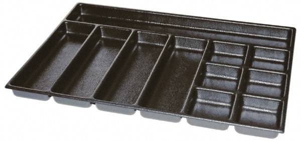 Kennedy - Tool Box Durable ABS Plastic Organizer - 25" Wide x 18-1/2" Deep x 2" High, Black, For 29" Wide Roller Cabinets - Americas Industrial Supply
