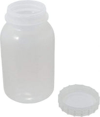 Bel-Art - 32 oz Wide-Mouth Bottle - Polypropylene, Translucent, 7" High x 3.9" Diam, 3/4" Cap - Americas Industrial Supply