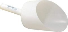 Bel-Art - 64 oz White Polyethylene Round Bottom Scoop - 6" Wide x 6" Deep Bowl, 5" Handle Length, 13" OAL - Americas Industrial Supply