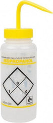 Bel-Art - 16 oz Safety Wash Bottle - Polyethylene, Yellow, 43mm Cap - Americas Industrial Supply