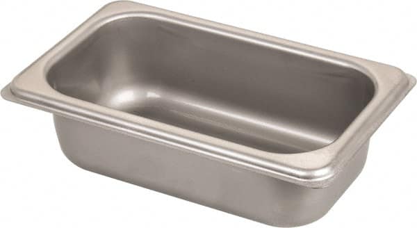VOLLRATH - Rectangular, Chrome Stainless Steel Food Pan - 2" High x 4.3" Wide x 6.9" Long - Americas Industrial Supply