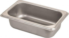 VOLLRATH - Rectangular, Chrome Stainless Steel Food Pan - 2" High x 4.3" Wide x 6.9" Long - Americas Industrial Supply