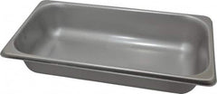 VOLLRATH - Rectangular, Chrome Stainless Steel Food Pan - 2-1/2" High x 6.9" Wide x 12.8" Long - Americas Industrial Supply