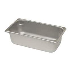 VOLLRATH - Rectangular, Chrome Stainless Steel Food Pan - 4" High x 6.9" Wide x 12.8" Long - Americas Industrial Supply