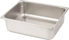 VOLLRATH - Rectangular, Chrome Stainless Steel Food Pan - 4" High x 10.4" Wide x 12.8" Long - Americas Industrial Supply