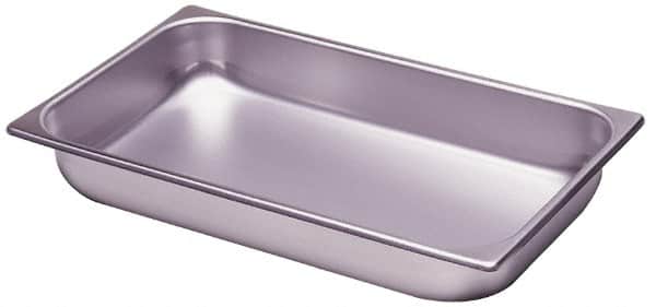 VOLLRATH - Rectangular, Chrome Stainless Steel Food Pan - 2-1/2" High x 12.8" Wide x 20.8" Long - Americas Industrial Supply