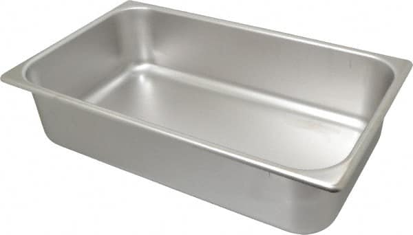 VOLLRATH - Rectangular, Chrome Stainless Steel Food Pan - 4" High x 9.8" Wide x 16.4" Long - Americas Industrial Supply