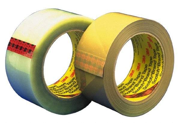 3M - 2" x 55 Yd Clear Hot Melt Adhesive Sealing Tape - Polypropylene Film Backing, 3.1 mil Thick - Americas Industrial Supply