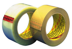 3M - 2" x 55 Yd Clear Hot Melt Adhesive Sealing Tape - Polypropylene Film Backing, 3.1 mil Thick - Americas Industrial Supply
