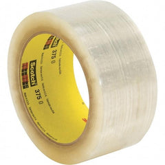 3M - 2" x 55 Yd Clear Rubber Adhesive Sealing Tape - Polypropylene Film Backing, 3.1 mil Thick, 70 Lb Tensile Strength, Series 375 - Americas Industrial Supply