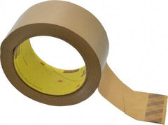 3M - 2" x 55 Yd Natural (Color) Rubber Adhesive Sealing Tape - Polypropylene Film Backing, 3.1 mil Thick, 70 Lb Tensile Strength, Series 375 - Americas Industrial Supply