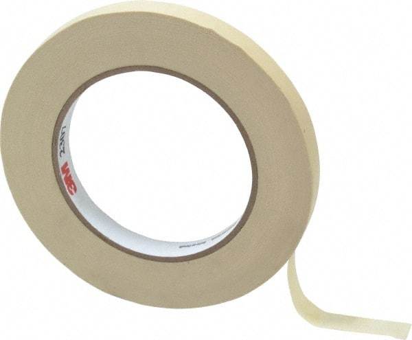 3M - 1/2" Wide x 60 Yd Long Tan Paper Masking Tape - Series 2307, 5.2 mil Thick, 23 In/Lb Tensile Strength - Americas Industrial Supply