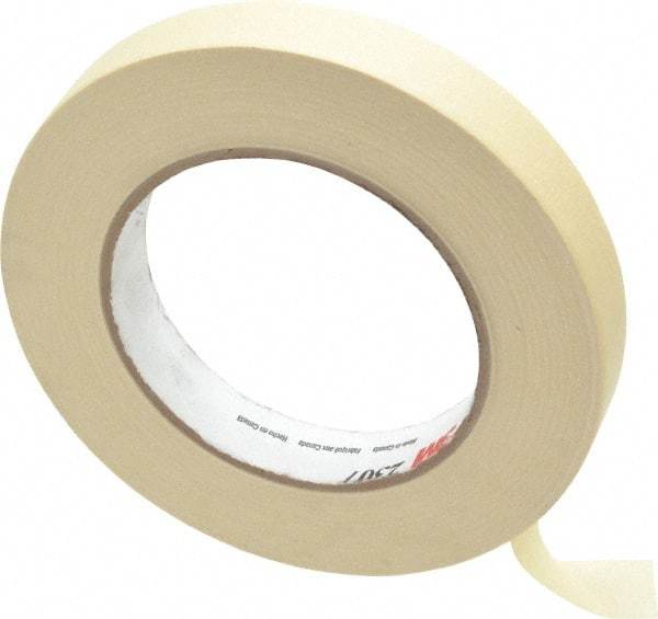 3M - 3/4" Wide x 60 Yd Long Tan Paper Masking Tape - Series 2307, 5.2 mil Thick, 23 In/Lb Tensile Strength - Americas Industrial Supply