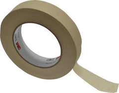 3M - 1" Wide x 60 Yd Long Tan Paper Masking Tape - Series 2307, 5.2 mil Thick, 23 In/Lb Tensile Strength - Americas Industrial Supply