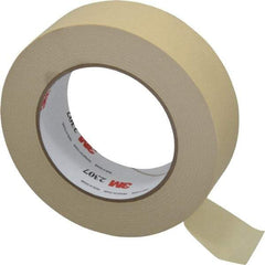 3M - 1-1/2" Wide x 60 Yd Long Tan Paper Masking Tape - Series 2307, 5.2 mil Thick, 23 In/Lb Tensile Strength - Americas Industrial Supply