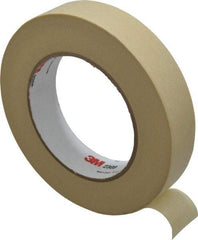 3M - 1" Wide x 60 Yd Long Tan Paper Masking Tape - Series 2308, 5.3 mil Thick, 22 In/Lb Tensile Strength - Americas Industrial Supply