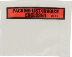 3M - 1,000 Piece, 5-1/2" Long x 4-1/2" Wide, Envelope - Packing List/Invoice Enclosed, Orange Top Border - Americas Industrial Supply