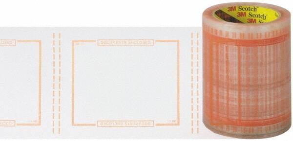 3M - 500 Piece, 8" Long x 5" Wide, Tape Roll - Document Enclosed, Clear with Orange Border - Americas Industrial Supply