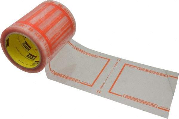 3M - 333 Piece, 6" Long x 5" Wide, Tape Roll - Document Enclosed, Clear with Orange Border - Americas Industrial Supply