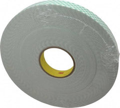 3M - 1" x 36 Yd Acrylic Adhesive Double Sided Tape - 1/16" Thick, Off-White, Urethane Foam Liner, Continuous Roll, Series 4016 - Americas Industrial Supply