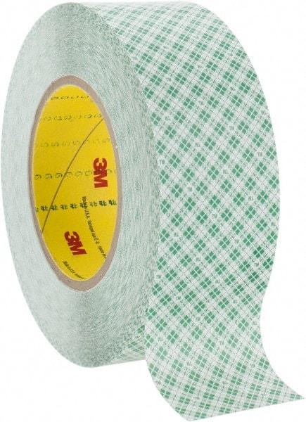 3M - 2" x 36 Yd Rubber Adhesive Double Sided Tape - 9 mil Thick, White, Polyethylene Film Liner, Continuous Roll, Series 9589 - Americas Industrial Supply