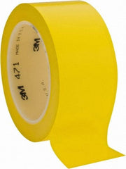 3M - Yellow Solid Color Vinyl Tape - 2" Wide x 108' Long x 5.2 mil Thick, General Traffic - Americas Industrial Supply