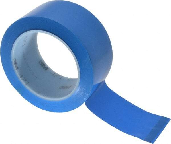 3M - Blue Solid Color Vinyl Tape - 2" Wide x 108' Long x 5.2 mil Thick, General Traffic - Americas Industrial Supply
