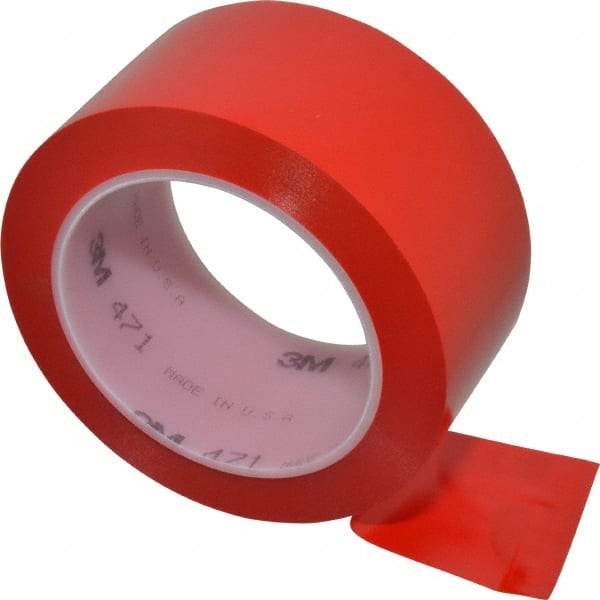 3M - Red Solid Color Vinyl Tape - 2" Wide x 108' Long x 5.2 mil Thick, General Traffic - Americas Industrial Supply