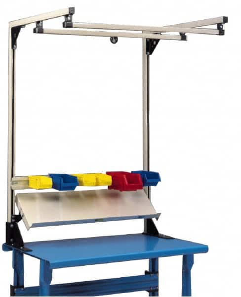 Qualtech - Steel Workbench & Workstation Twin Bench Rail Kit - 30" Deep, 60" High, Use with Equipto & Lyon Metal Products 5' Steel Benches - Americas Industrial Supply
