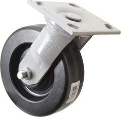 Fairbanks - 6" Diam x 2" Wide, Phenolic Swivel Caster - 1,200 Lb Capacity, Top Plate Mount, 4" x 4-1/2" Plate, Plain Bearing - Americas Industrial Supply