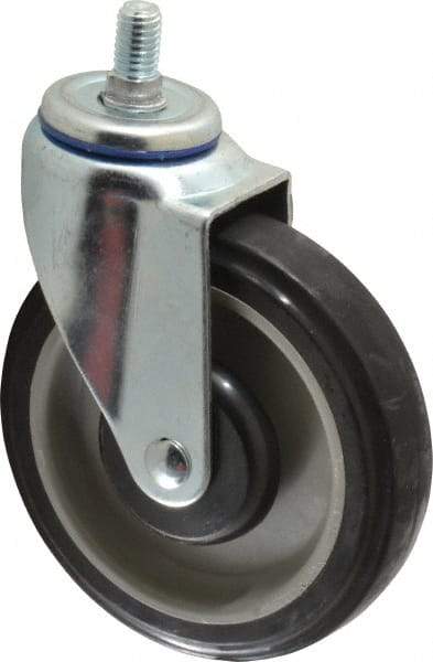 Fairbanks - 5" Diam x 1-1/4" Wide x 6-15/32" OAH Stem Mount Swivel Caster - Polyurethane over Polyethylene, 275 Lb Capacity, Ball Bearing, 1/2-13 x 1" Threaded Stem - Americas Industrial Supply