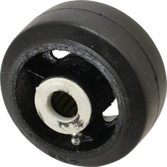 Fairbanks - 4 Inch Diameter x 2 Inch Wide, Rubber Caster Wheel - 300 Lb. Capacity, 2-3/16 Inch Hub Length, 3/4 Inch Axle Diameter, Roller Bearing - Americas Industrial Supply