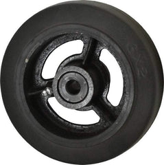 Fairbanks - 6 Inch Diameter x 2 Inch Wide, Rubber Caster Wheel - 410 Lb. Capacity, 2-3/16 Inch Hub Length, 1/2 Inch Axle Diameter, Delrin Bearing - Americas Industrial Supply