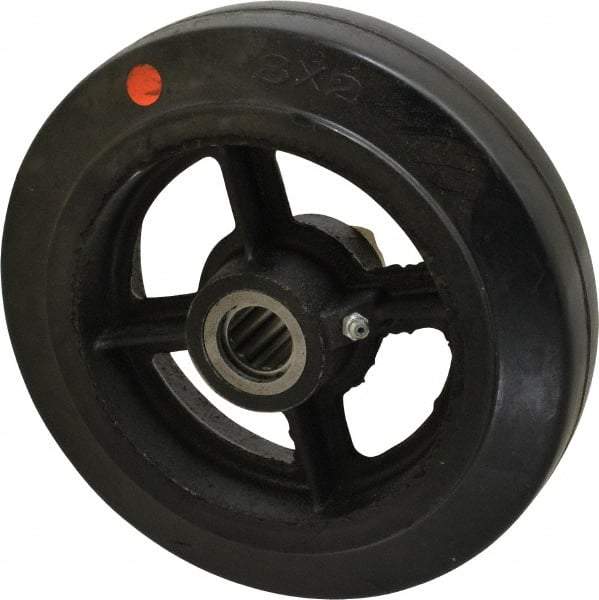 Fairbanks - 8 Inch Diameter x 2 Inch Wide, Rubber Caster Wheel - 1,000 Lb. Capacity, 2-1/4 Inch Hub Length, 7/8 Inch Axle Diameter, Roller Bearing - Americas Industrial Supply