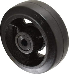 Fairbanks - 5 Inch Diameter x 2 Inch Wide, Rubber Caster Wheel - 675 Lb. Capacity, 2-3/16 Inch Hub Length, 1/2 Inch Axle Diameter, Delrin Bearing - Americas Industrial Supply