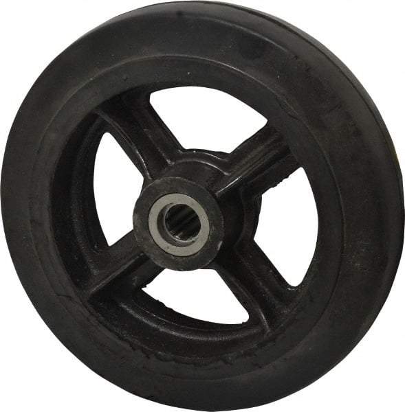 Fairbanks - 10 Inch Diameter x 2-1/2 Inch Wide, Rubber Caster Wheel - 1,500 Lb. Capacity, 2-3/4 Inch Hub Length, 7/8 Inch Axle Diameter, Roller Bearing - Americas Industrial Supply