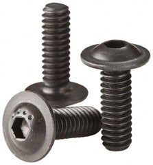 Made in USA - 3/8-16 UNC Hex Socket Drive, Button Screw - Alloy Steel, Black Oxide Finish, Fully Threaded, 1" Length Under Head - Americas Industrial Supply