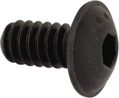 Made in USA - #10-24 UNC Hex Socket Drive, Button Screw - Alloy Steel, Black Oxide Finish, Fully Threaded, 3/8" Length Under Head - Americas Industrial Supply