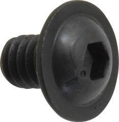 Made in USA - 1/4-20 UNC Hex Socket Drive, Button Screw - Alloy Steel, Black Oxide Finish, Fully Threaded, 3/8" Length Under Head - Americas Industrial Supply