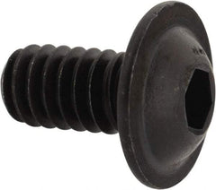 Made in USA - 1/4-20 UNC Hex Socket Drive, Button Screw - Alloy Steel, Black Oxide Finish, Fully Threaded, 1/2" Length Under Head - Americas Industrial Supply