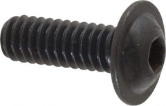 Made in USA - 1/4-20 UNC Hex Socket Drive, Button Screw - Alloy Steel, Black Oxide Finish, Fully Threaded, 3/4" Length Under Head - Americas Industrial Supply