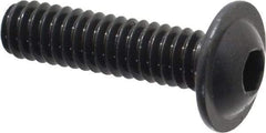 Made in USA - 1/4-20 UNC Hex Socket Drive, Button Screw - Alloy Steel, Black Oxide Finish, Fully Threaded, 1" Length Under Head - Americas Industrial Supply
