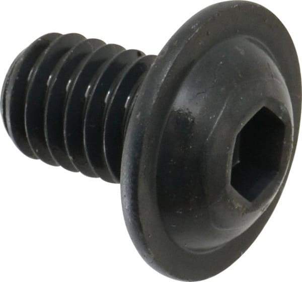 Made in USA - 5/16-18 UNC Hex Socket Drive, Button Screw - Alloy Steel, Black Oxide Finish, Fully Threaded, 1/2" Length Under Head - Americas Industrial Supply