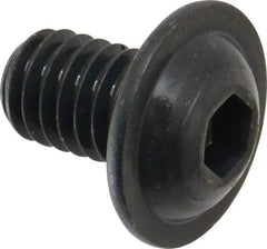 Made in USA - 5/16-18 UNC Hex Socket Drive, Button Screw - Alloy Steel, Black Oxide Finish, Fully Threaded, 1/2" Length Under Head - Americas Industrial Supply