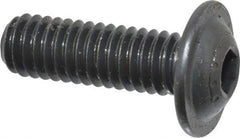 Made in USA - 5/16-18 UNC Hex Socket Drive, Button Screw - Alloy Steel, Black Oxide Finish, Fully Threaded, 1" Length Under Head - Americas Industrial Supply